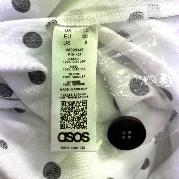 ASOS Womens Shirt Dress Maternity Nursing Polka Dot Button Down Relaxed Fit Sz 8 - Picture 10 of 11